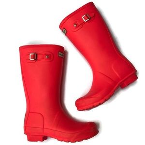 ☔️ Girls Pink Hunter Boots Size 4G/3B US